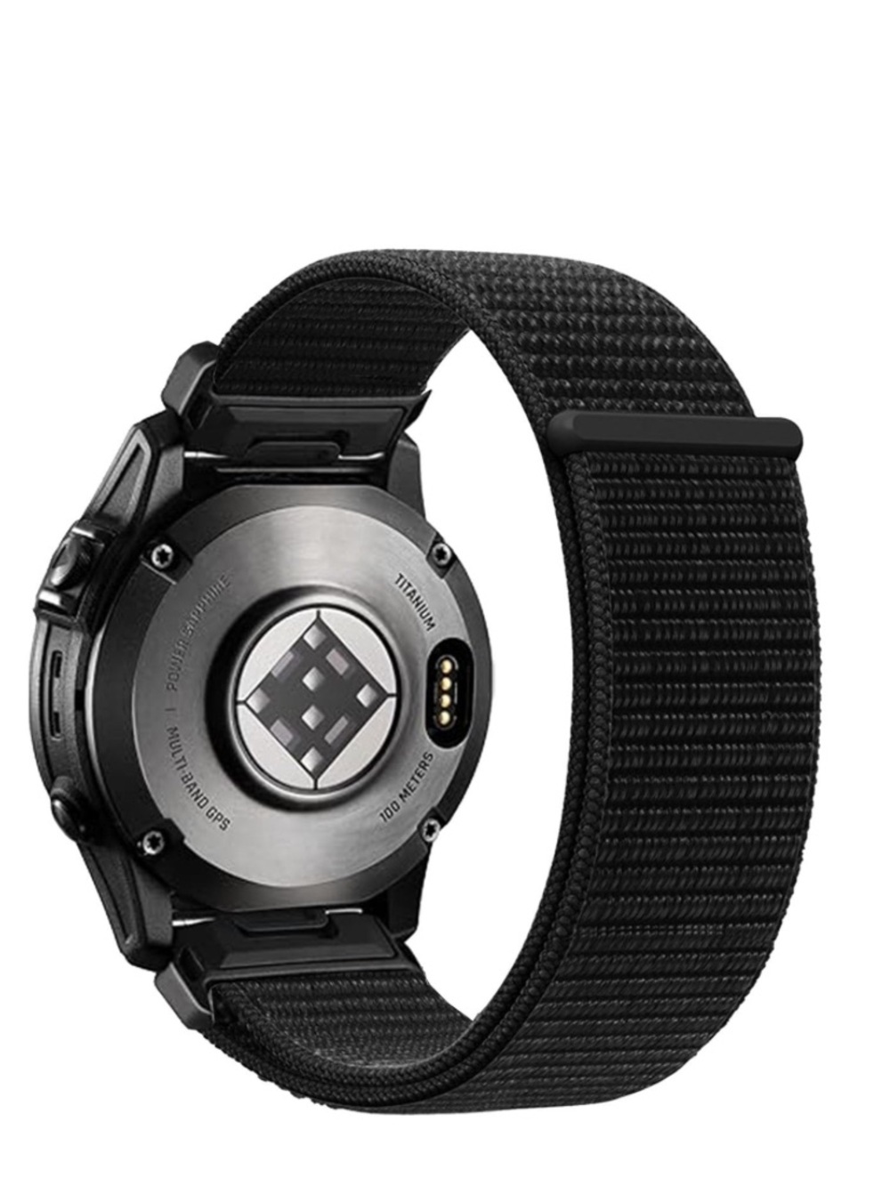‘Garmin Compatible’ Smartwatch Band VELCRO NYLON Black